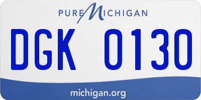 MI license plate DGK0130