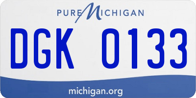 MI license plate DGK0133