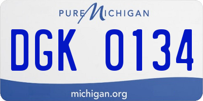 MI license plate DGK0134