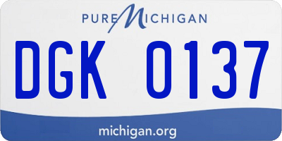 MI license plate DGK0137