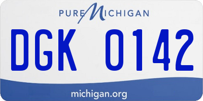 MI license plate DGK0142