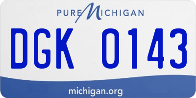 MI license plate DGK0143