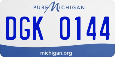 MI license plate DGK0144