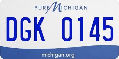 MI license plate DGK0145