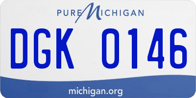 MI license plate DGK0146