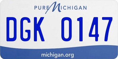 MI license plate DGK0147