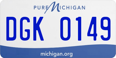 MI license plate DGK0149