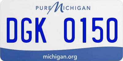 MI license plate DGK0150