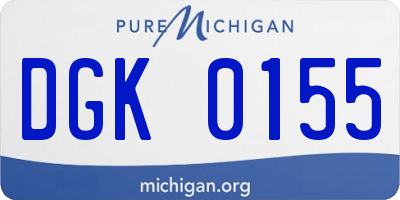 MI license plate DGK0155