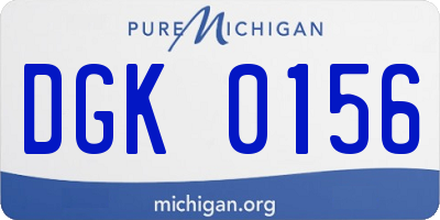 MI license plate DGK0156
