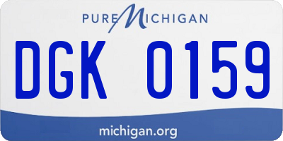 MI license plate DGK0159