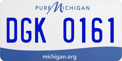 MI license plate DGK0161