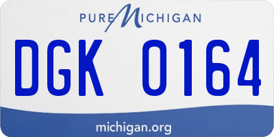MI license plate DGK0164