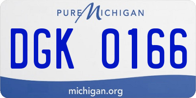 MI license plate DGK0166