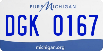 MI license plate DGK0167