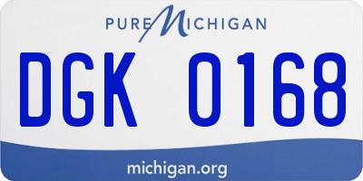 MI license plate DGK0168