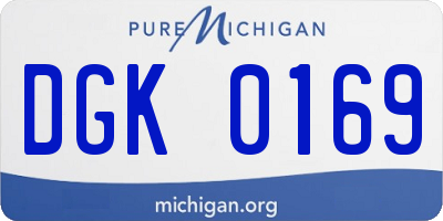 MI license plate DGK0169