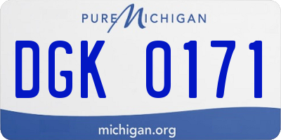 MI license plate DGK0171