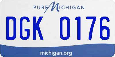 MI license plate DGK0176