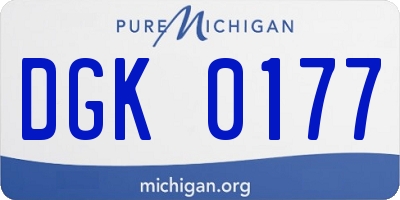 MI license plate DGK0177