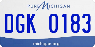 MI license plate DGK0183