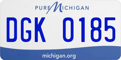 MI license plate DGK0185