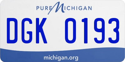 MI license plate DGK0193