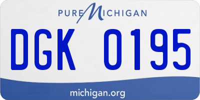 MI license plate DGK0195