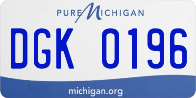 MI license plate DGK0196