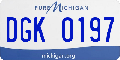 MI license plate DGK0197