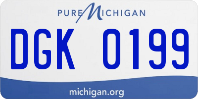 MI license plate DGK0199