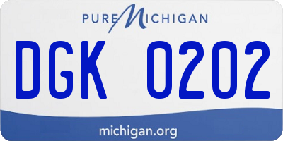 MI license plate DGK0202