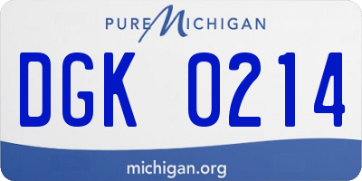MI license plate DGK0214