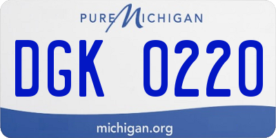 MI license plate DGK0220