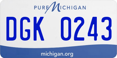 MI license plate DGK0243