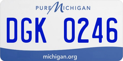MI license plate DGK0246