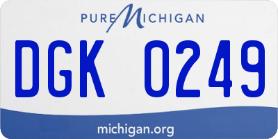 MI license plate DGK0249