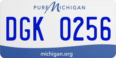 MI license plate DGK0256