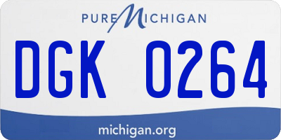 MI license plate DGK0264