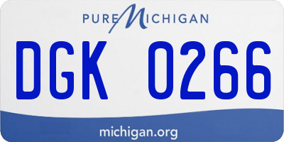 MI license plate DGK0266