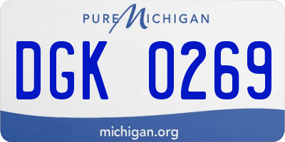 MI license plate DGK0269