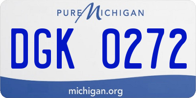 MI license plate DGK0272