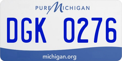 MI license plate DGK0276