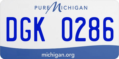 MI license plate DGK0286