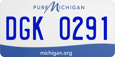 MI license plate DGK0291