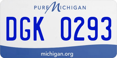 MI license plate DGK0293