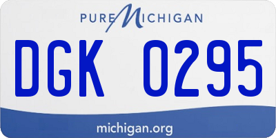 MI license plate DGK0295