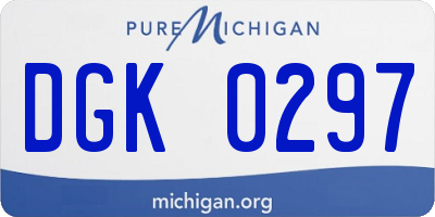 MI license plate DGK0297