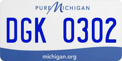 MI license plate DGK0302