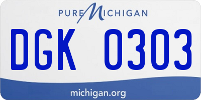 MI license plate DGK0303